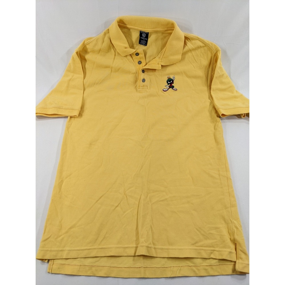 Warner Bros Marvin The Martian Mens Short Sleeve Polo Shirt, Medium Yellow